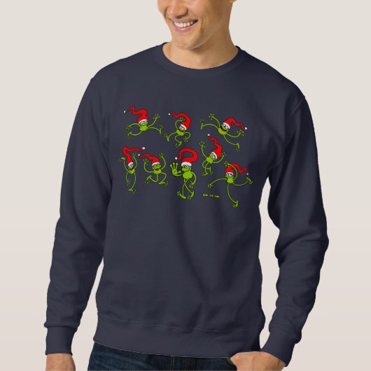 Kerstkikkers springen, dansen en vieren! trui (Voorkant)
