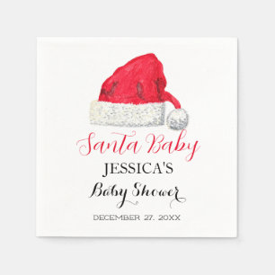 Kerstkind babyshower Rood Cute eenvoudig Bedankt Servet
