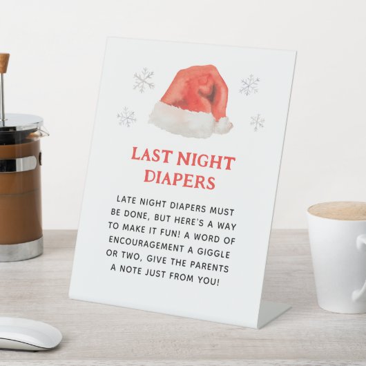 Kerstkind Kerst Baby Shower Gisteravond Luiers Reclamebord Met Voetstuk (Insitu)