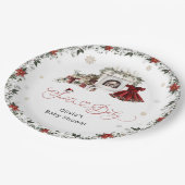 Kerstkind Meisje Baby Shower Papieren Bordje (Gekanteld)