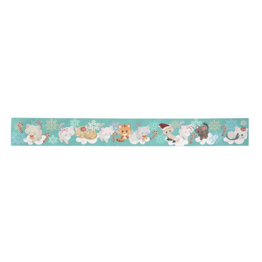 Kerstkinderen in Clouds en Snowflakes Lint (Voorkant)