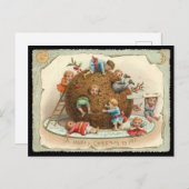 Kerstkinderen in Giant Pudding Feestdagenkaart (Voorkant / Achterkant)