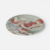 kerstkinderen papieren bordje (Gekanteld)