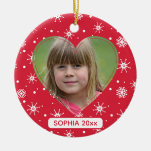 Kerstkindfoto voor grootouders Cute Sneeuwvlok Keramisch Ornament