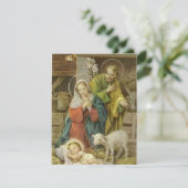 Kerstkindje Jezus van vroeger Feestdagenkaart (Staand voorkant)