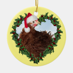 Kerstkip * Frizzle Chicken Ceramic Orname Keramisch Ornament
