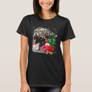 Kerstkip Rode Pick-uptruck met Kerstboom T-shirt