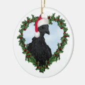 Kerstkip * Svart Hona Keramisch Ornament (Links)