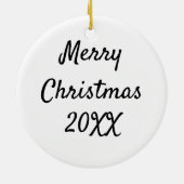 Kerstkip * Svart Hona Keramisch Ornament (Achterkant)