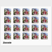 Kerstkip Vierkante Sticker (Vel)