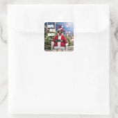 Kerstkip Vierkante Sticker (Tas)