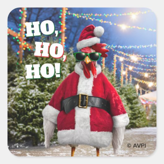 Kerstkip Vierkante Sticker (Voorkant)