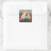 Kerstkip Vierkante Sticker (Tas)