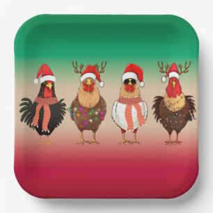 Kerstkippen met lampjes Papieren Borden Bordje