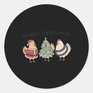 kerstkippen ronde sticker