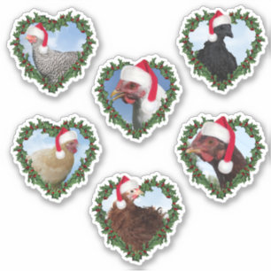 kerstkippen sticker