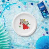 Kerstkittens Retro Papieren Bordje (Feest)