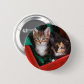 KerstKittens Ronde Button 5,7 Cm (Voorkant /achterkant)