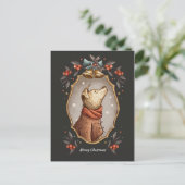 Kerstklassieke  hond feestdagenkaart (Staand voorkant)