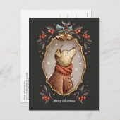 Kerstklassieke  hond feestdagenkaart (Voorkant / Achterkant)