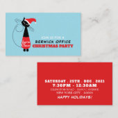 Kerstklauwen, uitnodiging voor kerstfeest ticket informatiekaartje (Voorkant / Achterkant)