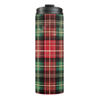 KERSTKLEED MET GEVAARDE ROOD & GROEN RUITEN THERMOSBEKER