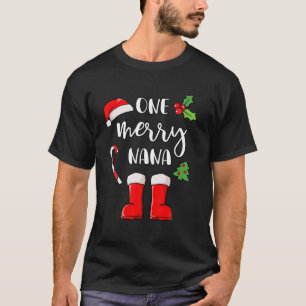 Kerstkleinma Santa Hat Candy Cane Boots Kerstmis T-shirt