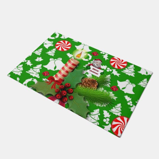 Kerstklep, kerstkaarde deurmat (Schuin)