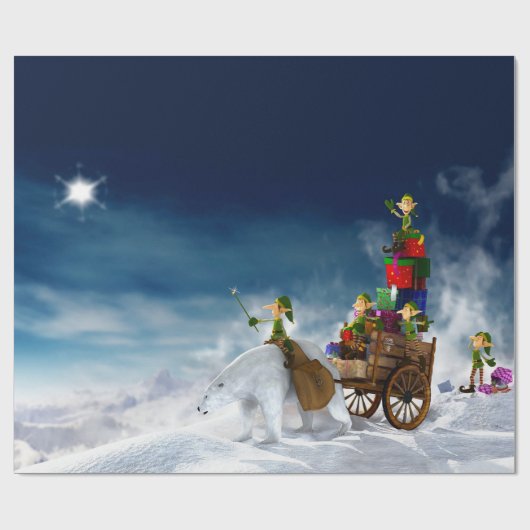 Kerstkleppen met een Polar-Beer Cadeaupapier (Vlak)