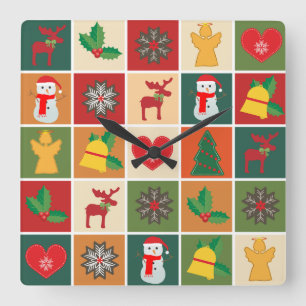 Kerstkleukklok Vierkante Klok