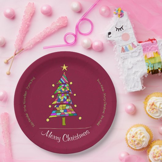 kerstkleur papieren bordje (Feest)