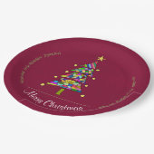 kerstkleur papieren bordje (Gekanteld)