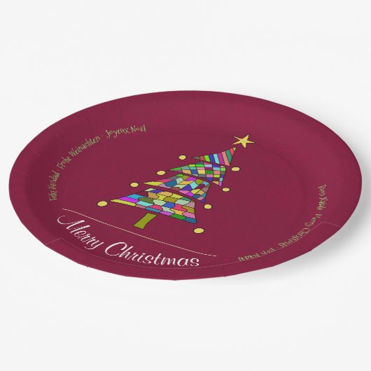 kerstkleur papieren bordje (Gekanteld)