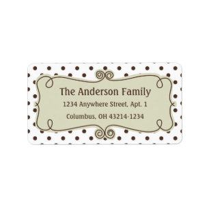 Kerstkleuren 9 Polka Dot P6 Return Address Etiket