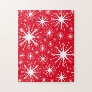 Kerstkleuren en Snowflakes Jigzaag Puzzle Legpuzzel