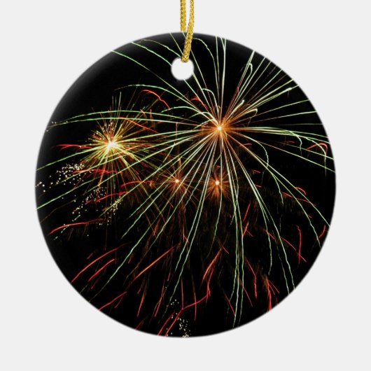 kerstkleuren keramisch ornament (Voorkant)