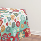 Kerstkleuren Retro Deco Snowflakes Tafelkleed (Voorbeeld)