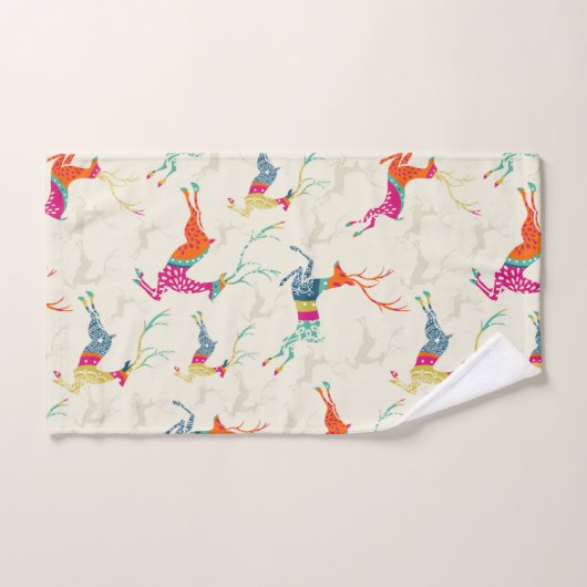 Kerstkleurige rendierziekte  handdoek (Handdoek)