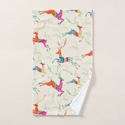 Kerstkleurige rendierziekte handdoek (Handdoek)