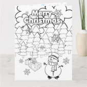 Kerstkleurkaart en activiteitenkaart voor kinderen kaart (Voorkant)