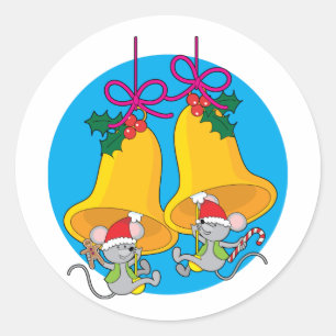 Kerstklokkemuizen Ronde Sticker