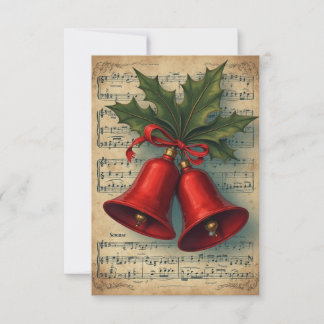 Kerstklokken Bladmuziek Bedankkaart