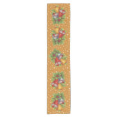 Kerstklokken en sneeuwvlokken Gouden Tafelloper (Voorkant)