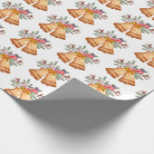 kerstklokken en vogel cadeaupapier (Hoek)