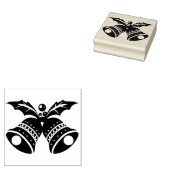 Kerstklokken met Hulstblaadjes Rubber Stempel (Gestempeld)