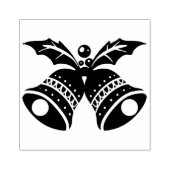 Kerstklokken met Hulstblaadjes Rubber Stempel (Afrduk)