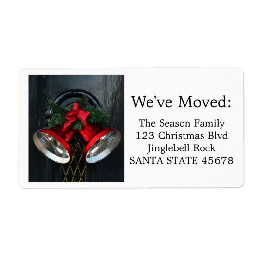 Kerstklokken op het etiket van de deur (Voorkant)