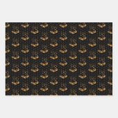 Kerstklokken op rood, zwart en wit inpakpapier vel (Voorkant 2)