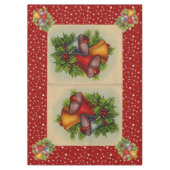 Kerstklokken rood tafelkleed (Voorkant)