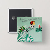  kerstknop voor retro vierkante button 5,1 cm (Voorkant /achterkant)